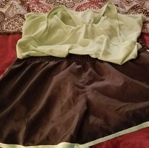 2 pc shorts and a workout shirt